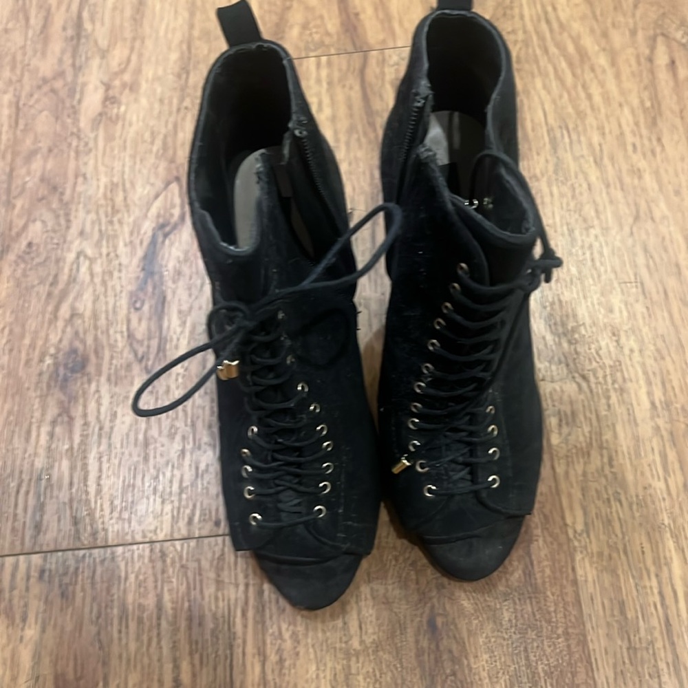 Black booties peep toe